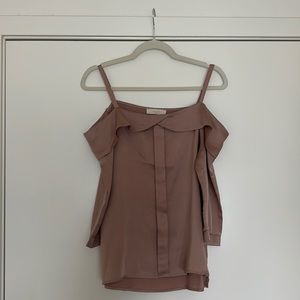 Off the shoulder satin blouse